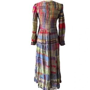 Anthro Conditions Apply Bohemian Multi‑Color Long Sleeve Maxi Dress